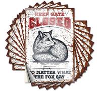 Adesivo per paraurti Keep Gate Closed No Matter What The Fox Say Funny Sticker 10 pezzi accessori bar Man Cave divertente adesivo (6 x 9 cm)