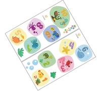 Adesivo per Pavimento Hopscotch Numeri, Cartone, PVC | Autoadesivo, per Cameretta e Sala Giochi, Motivo Animali e Ambiente Marino, Uso Interno