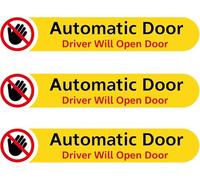 Adesivo per porta automatica, 3 pezzi, con scritta "Driver Will Open", adesivo per auto con scritta "Do Not Touch", adesivi in vinile impermeabili per auto, taxi, furgoni, SUV, finestrini auto, 12,7 x