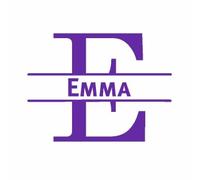 Adesivo per porta con nome - Emma - Viola