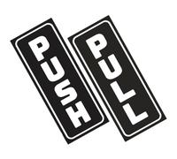 Adesivo per Porta Pull Push Creativo Nero in Pvc, Sagoma