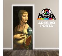 ADESIVO PER PORTA WALL STICKER Leonardo Da Vinci Dama con Ermellino TOP QUALITY