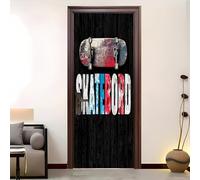 Adesivo per porte Buccia e Bastone 82x200 cm Skateboard con graffiti trendy Murale per porta per Interne, Bag nile Arte Sticker 3D Nero Deco Photo Poster Autoadesivo wrap per porte in vinile
