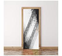 Adesivo Per Porte Interne 3D Tracce Di Pneumatici Bianche E Nere 95X215Cm Soggiorno Camera Da Letto Poster Per Porte Pvc Autoadesivo Impermeabile Carta Da Parati Casa Decorazione Arte Fotomurali