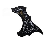 Adesivo Per Protezione Per Plettro A Forma Di Uccello Per Chitarra Acustica Folk Autoadesiva Accessori Per Chitarra Piastra Antigraffio Con Motivo Stampato(1-black)