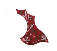 Adesivo Per Protezione Per Plettro A Forma Di Uccello Per Chitarra Acustica Folk Autoadesiva Accessori Per Chitarra Piastra Antigraffio Con Motivo Stampato(3-red)