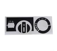 Adesivo per riparazione pulsanti A2 96 03 con interruttore centrale, realizzato in vinile per ridurre la luce riflessa e fornire lettere bianche chiare su sfondo nero