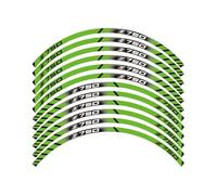 Adesivo per ruote di moto Per Z750 Z 750 Moto Sticker Ruota Pneumatico Decalcomania Interna Esterna Cerchio Riflettente Decorativo Decalcomania Adesivi per ruote(Green)