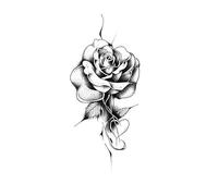 Adesivo Per Succo Di Erbe Da 4 Pezzi Tatuaggio Con Fiore Di Rosa Adesivo Per Tatuaggio Semipermanente Impermeabile A Lunga Durata