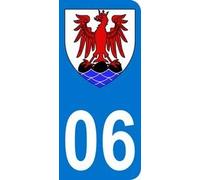 Adesivo per targa auto con stemma Contea di Nizza (n. 06), dimensioni: 9,8 x 4,5 cm
