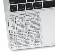 Adesivo per tastiera Mac OS in vinile laminato senza residui, adesivi per MacBook Air e Pro (trasparente/nero)