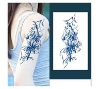 Adesivo per tatuaggi semipermanenti, adesivo per tatuaggio su succo di erbe Fiore di ballerina personalizzato Impermeabile a lunga durata Figura femminile di grandi dimensioni Non riflettente