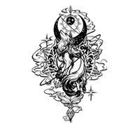 Adesivo Per Tatuaggio A Base Di Erbe Mezzo Braccio Volpe A Nove Code Semi-Impermeabile Resistente All'Usura Non Riflettente Realistico