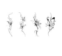 Adesivo per tatuaggio a base di erbe, semipermanente per succo duraturo impermeabile, semipermanente per farfalla sul braccio, adesivo per tatuaggio sul retro della ragazza con simulazione