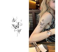 Adesivo per tatuaggio a base di erbe Three Lives Dish, semipermanente, antiriflesso, impermeabile, realistico, nessuna perdita di colore, dura 2 settimane, tatuaggi finti, tatuaggi temporanei(1pcs)