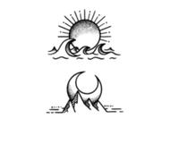 Adesivo Per Tatuaggio Semipermanente Impermeabile Shanhe Sun Moon A Base Di Erbe. Stile Di Coppia Di Lunga Durata