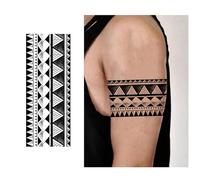 Adesivo per tatuaggio temporaneo a forma di bracciale geometrico, duraturo e impermeabile, tatuaggi finti realistici per uomo e donna, braccio e gamba.(1pcs)
