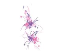 Adesivo per tatuaggio temporaneo colorato con fiori di ciliegio e farfalle, tatuaggio femminile impermeabile e duraturo sul polso e sulla clavicola, tatuaggi finti(2pcs)