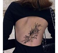 Adesivo Per Tatuaggio Temporaneo Con Volpe A Nove Code, A Forma Di Aura Di Fiamma, A Base Di Erbe, Semipermanente, Durata 2 Settimane, Impermeabile, Realistico, Per Uomini E Donne O Temporaneo