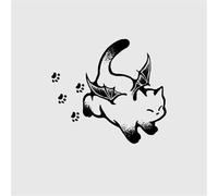 Adesivo per tatuaggio temporaneo per 2 settimane, semipermanente e durevole, con inchiostro per piante da corsa con gattini, modello piccolo sulla clavicola, sul braccio(1pcs)
