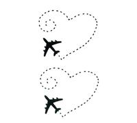 Adesivo Per Tatuaggio Temporaneo Plane With Love Impermeabile E Di Lunga Durata