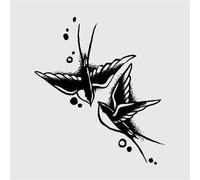 Adesivo per tatuaggio temporaneo semipermanente e di lunga durata con inchiostro vegetale di rondine, modello piccolo sulla clavicola