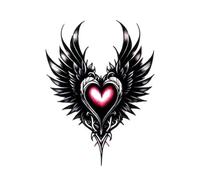 Adesivo Per Tatuaggio Temporaneo Volante Con Ali Di Cuore Impermeabile E Di Lunga Durata
