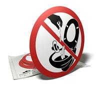 Adesivo per tazza del water - Non gettare nulla nel WC - 6 adesivi rotondi - 9,5 cm