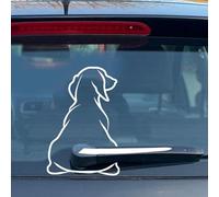 Adesivo per tergicristallo per parabrezza con cane divertente bianco con cane in movimento adesivo carino animale cucciolo adesivo per auto impermeabile tergicristallo posteriore decalcomania