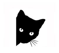 Adesivo per testa di gatto, nero, auto, in vinile, per scooter, auto, tuning, camion