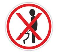 Adesivo per toilette Si prega di urinare da seduti Ø 9,5 cm I Adesivo copriwater I Sticker con pittogramma per bagno copriwater bagno degli ospiti parete I hin298