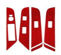 Adesivo Per Toyota Per Camry 2015 2016 2017 Finestra In Fibra Carbonio Ascensore Pannello Controllo Trim Copertura Decorazione Adesivo(Rosso)