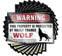 Adesivo per WC con avviso This Property is Protected By A highly Trained Wolf - Peel and Stick Cool for Man Clear Print | Adesivi per tazze per bicchieri impermeabili (12 x 18 cm, 2 pezzi)