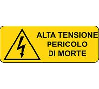 ADESIVO PERICOLO ALTA TENSIONE PERICOLO DI MORTE 125x330 mm