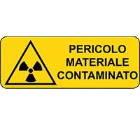 ADESIVO PERICOLO MATERIALE CONTAMINATO 125x330 mm