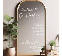 Adesivo Personalizzato Per Cartello Di Benvenuto Al Matrimonio - Adesivi Personalizzato Per Specchio Da Ricevimento Di Nozze, Adatto A Qualsiasi Specchio O Pannello Acrilico,Regalo Per Sposi Novelli