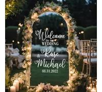 Adesivo Personalizzato Per Specchio Per Matrimoni - Benvenuti Al Nostro Matrimonio - Adesivo Personalizzato Per Specchio - Cartelli Di Benvenuto Fai Da Te Con Nome/Data(22 * 30 inch)