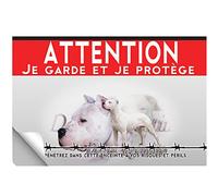 Adesivo plastificato Attenzione al cane dogo argentino