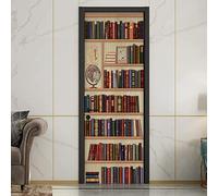 Adesivo Porta Autoadesiva Sfondo Della Libreria Vinile Pvc Libreria Libreria Libri 77 X 200 Cm Adesivi Per Porte Interne 3D Pellicola Adesiva Poster Sticker Murale Parete Carta Da Parati Decorazioni