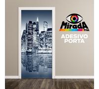 ADESIVO PORTA DECORAZIONE WALL STICKER NEW YORK CITY NIGHT ARREDO DESIGN