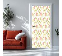 Adesivo Porta Rosa Rosa 90x200 cm Crema 3D Adesivi per porte Stacca e attacca - Carta da parati autoadesiva per pareti e porte poster per la camera da letto e il soggiorno