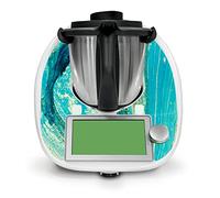 Adesivo protettivo decorativo compatibile con robot da cucina Bimby TM6, accessorio da cucina, impermeabile, autoadesivo RX042 (17 marmo turchese)