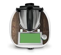 Adesivo protettivo decorativo compatibile con robot da cucina Bimby TM6, accessorio da cucina, impermeabile, autoadesivo RX042 (13 legno)