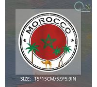 Adesivo PVC Marocco Bandiera Mappa Stemma Auto Moto Casco Camper