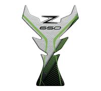 ADESIVO RESINATO EFFETTO 3D, PER MOTO COMPATIBILE CON KAWASAKI Z650 (Pearl Blizzard White - Metallic Spark Black, Paraserbatoio)
