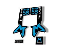 Adesivo Ricambio Forcella Compatibile per Marzocchi Bomber 58 Serie 2025 Blu (Opaco)