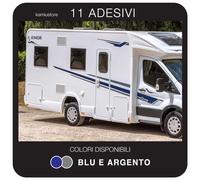 Adesivo Rimor Evo x camper in vinile prespaziato - kit 11 adesivi componibili