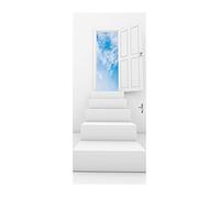 Adesivo rimovibile in PVC 3D stile porta da 2 pezzi, adesivo decorativo per porta e autoadesivo ignifugo, motivo ad albero a cuore per mobili, armadietti, frigoriferi, piastrelle