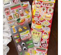 Adesivo ritagliato da 35 cm stile pixel kawaii giapponese a tema fragola e minimarket, carino, per decorazione fai-da-te di custodia per telefono, scrapbooking, diario, collage, laptop, borraccia e ph
