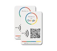 Adesivo riutilizzabile per Google Recensioni - 2 Sticker Pack - Adesivo QR & Tap - Recensiscici per Google - iPhone&Android - Aumenta le tue Recensioni - Configurazione a casa | MESSAGENES